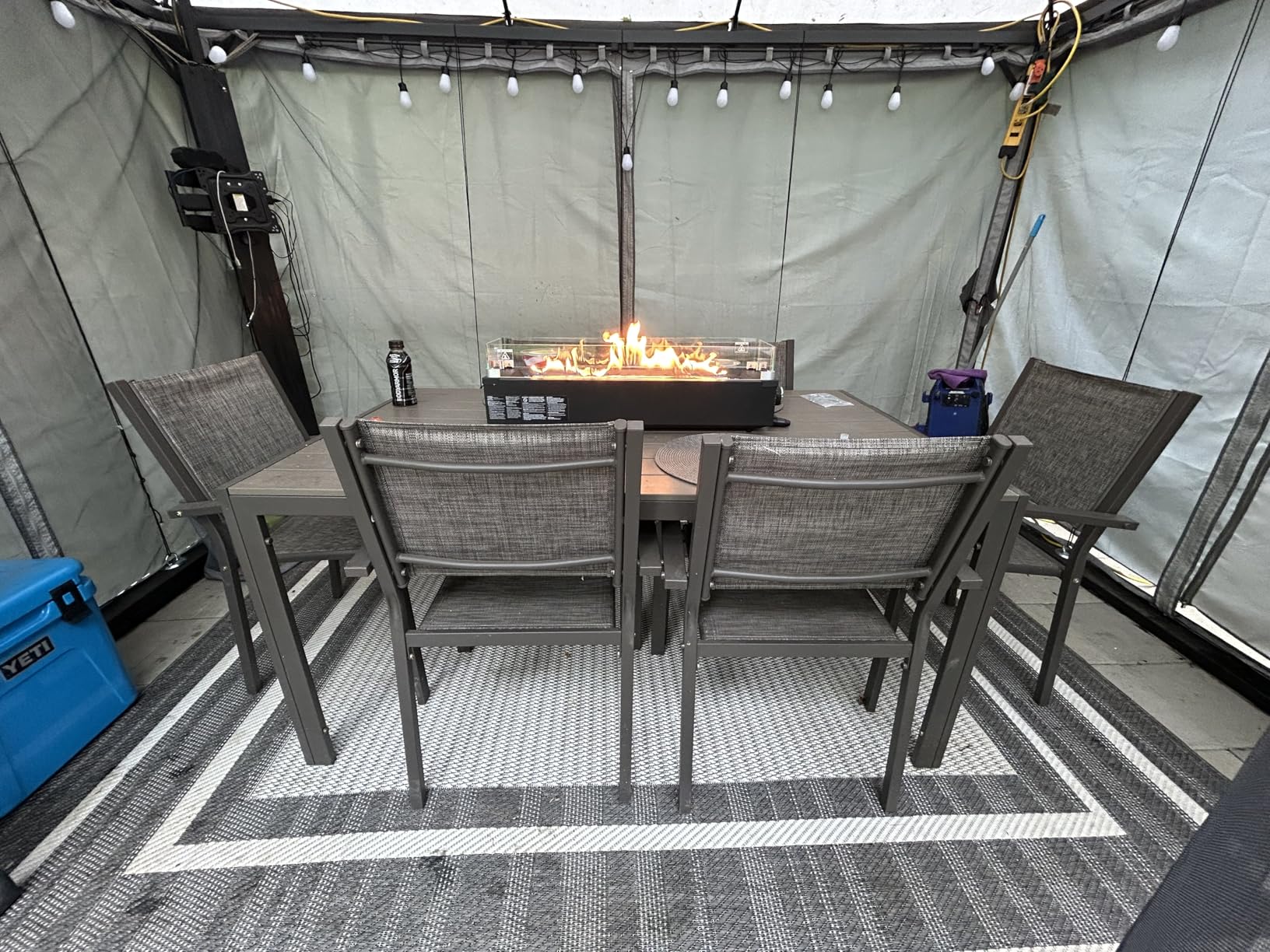 Ciays Large Propane Fire Pit 19 Inch, Gas Fire Pit with Grill Grate, Folding Legs, Hose Hooks, Propane Tank Holder, Cover & Carry Strap, Portable Outdoor Fire Pit for Camping, 58,000 BTU customer photo 1