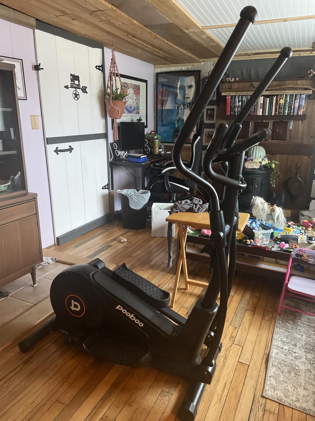 pooboo Elliptical Machine, Elliptical Exercise Machine with 16-Level Resistance&Quiet Magnetic Driving System, Elliptical Machine for Home with LCD Monitor,15-17IN Stride customer photo 2