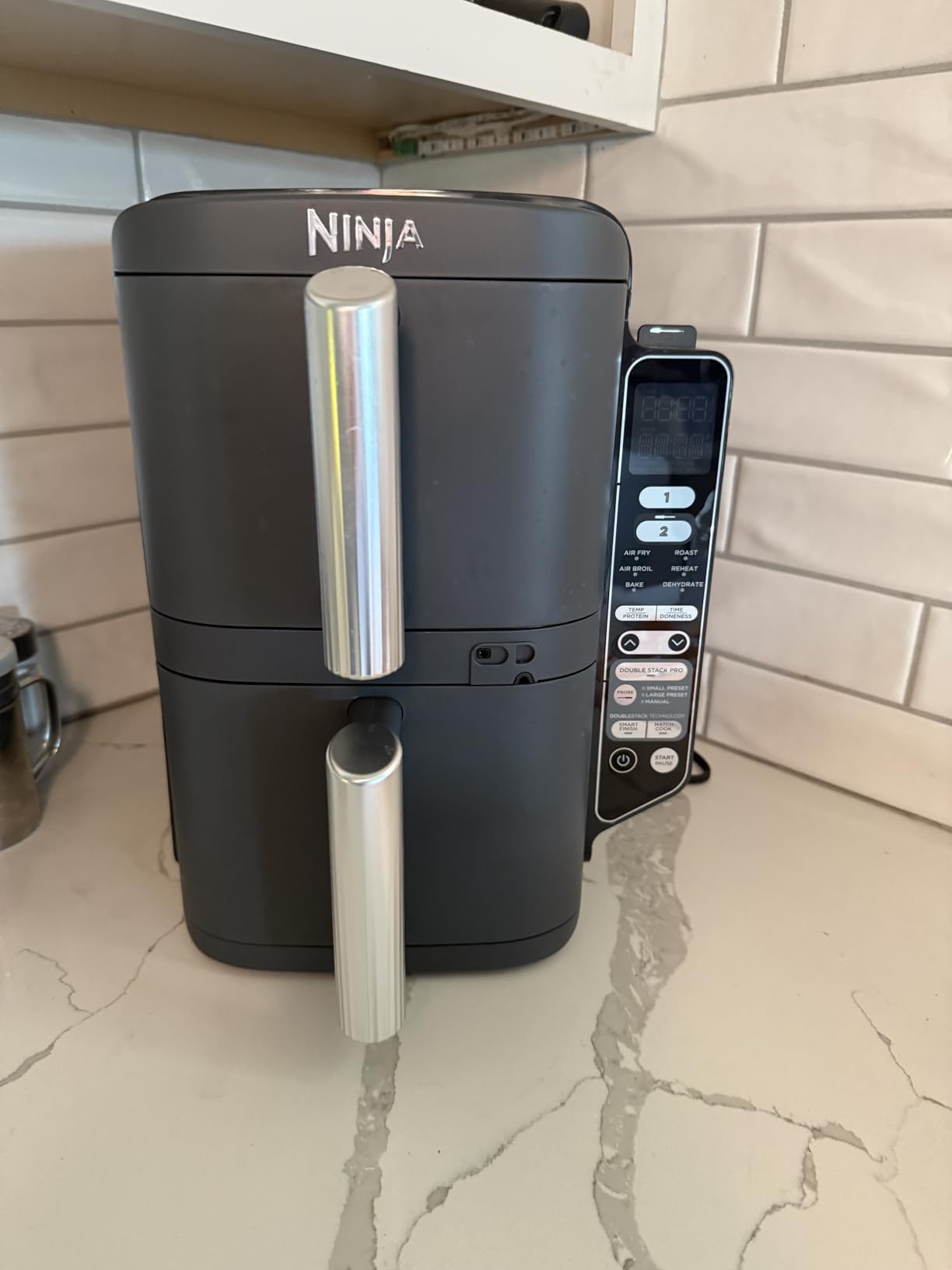 Ninja DoubleStack XL Smart Air Fryer, 10 Qt, 6-in-1 | Air fry, broil, roast, bake, reheat, dehydrate, Smart Cook thermometer, Cooks 4 foods at once customer photo 2