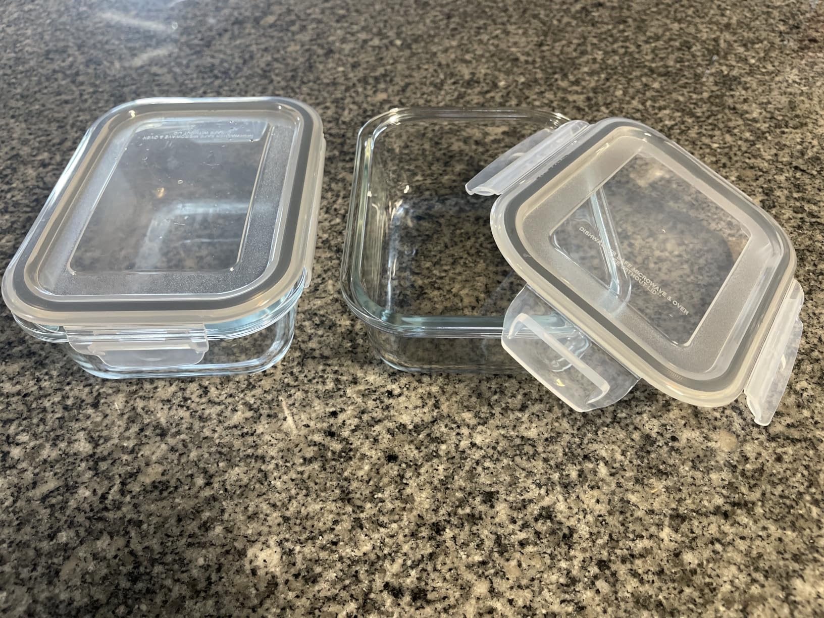 Vtopmart 5Pack 22oz Glass Storage Containers with Lids, Glass Meal Prep Food Container Sets with Snap Airtight Lid for Microwave, Oven, Freezer and Dishwasher, Grey customer photo 1