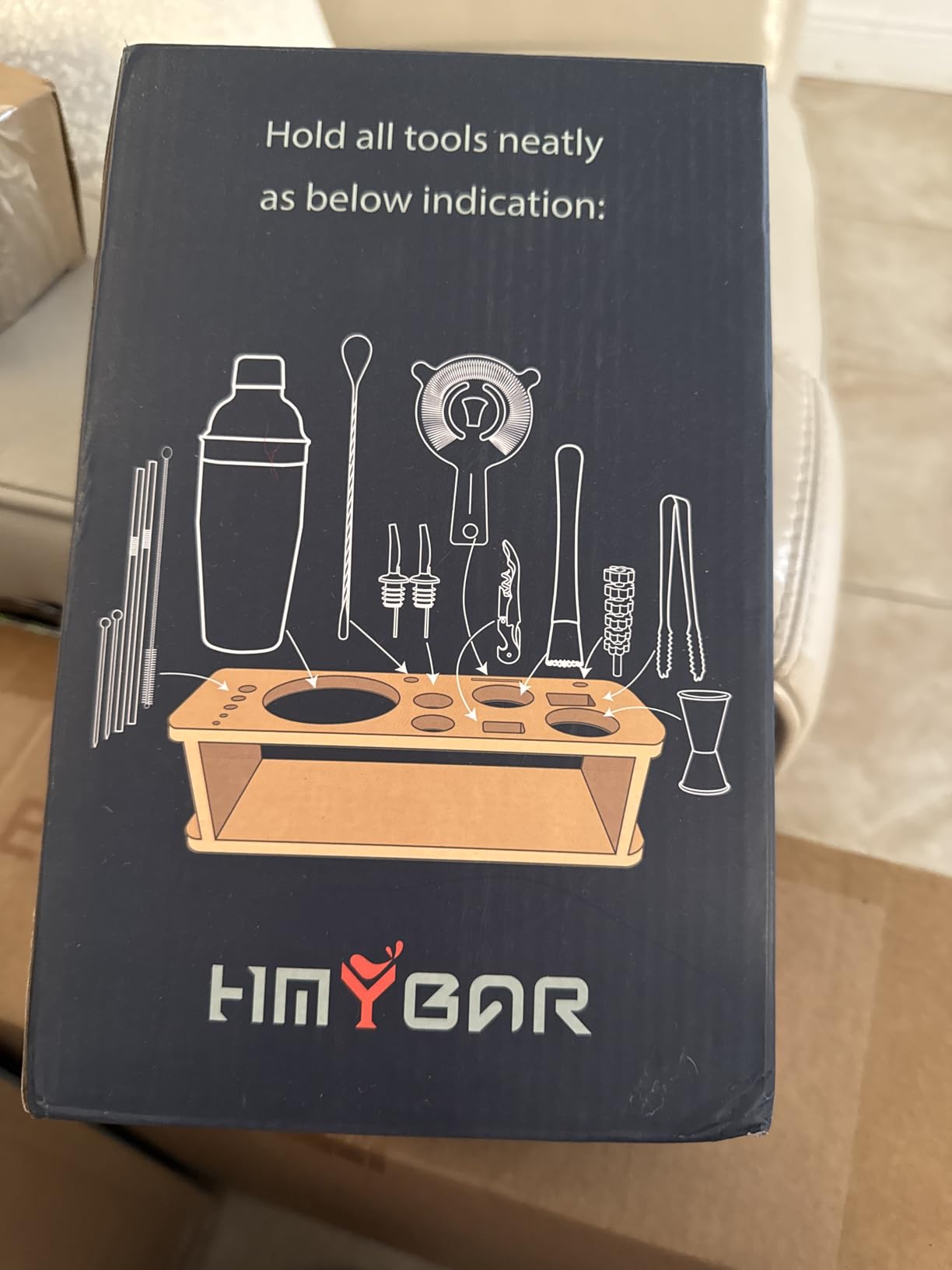 HMYBAR 22-Piece Cocktail Shaker Set, Mixology Bartender Kit with 24oz Cobbler Shaker, Home Bar Tool Set with Black Bamboo Stand, 39 Recipe Cards, Glass Markers, Gift for Men & Dad customer photo 2