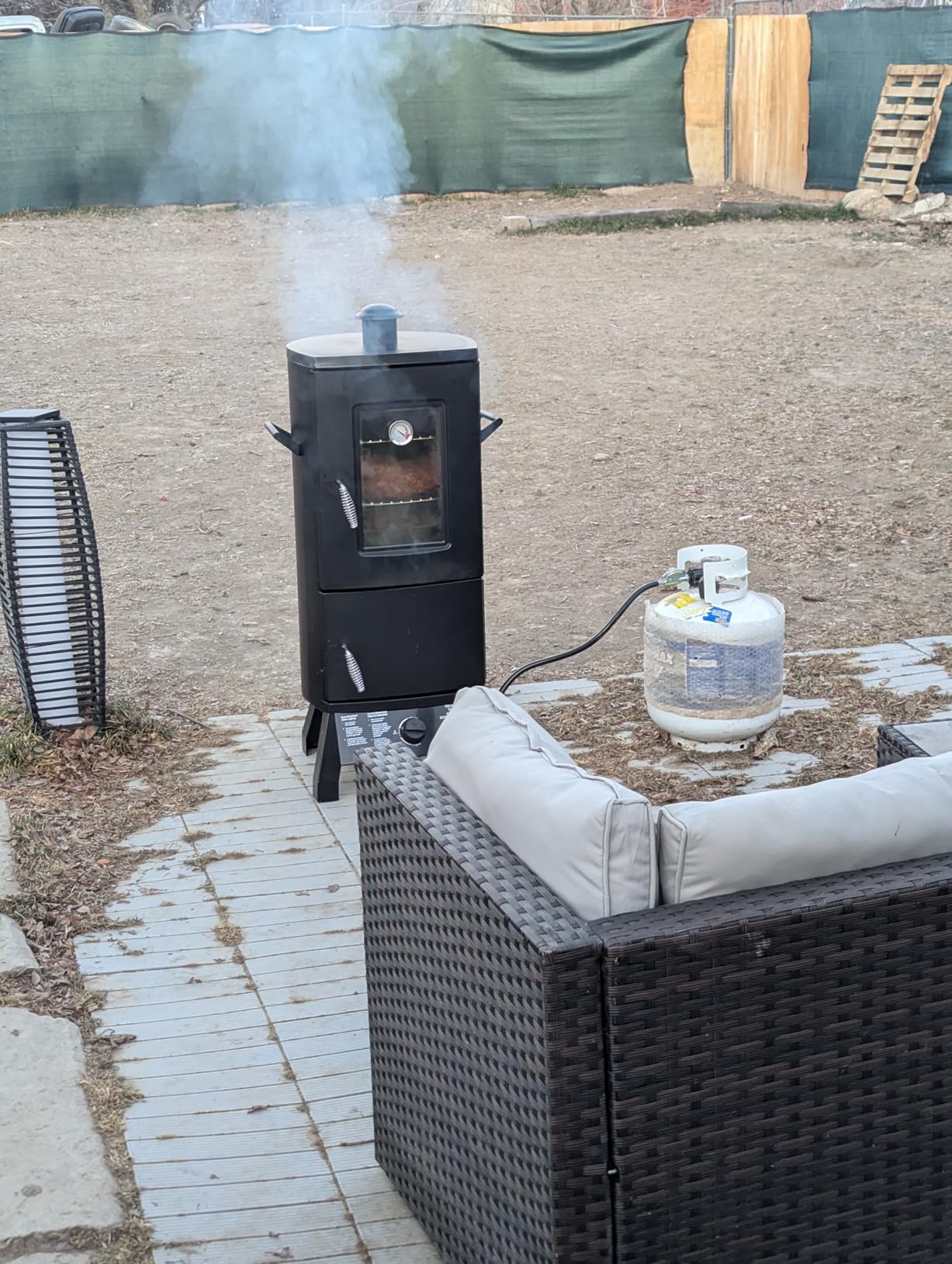 Propane Smoker, Vertical Smoker with Three Removable Shelves, Outdoor Grills & Smokers with Thermometer for BBQ, Backyard, Black customer photo 2