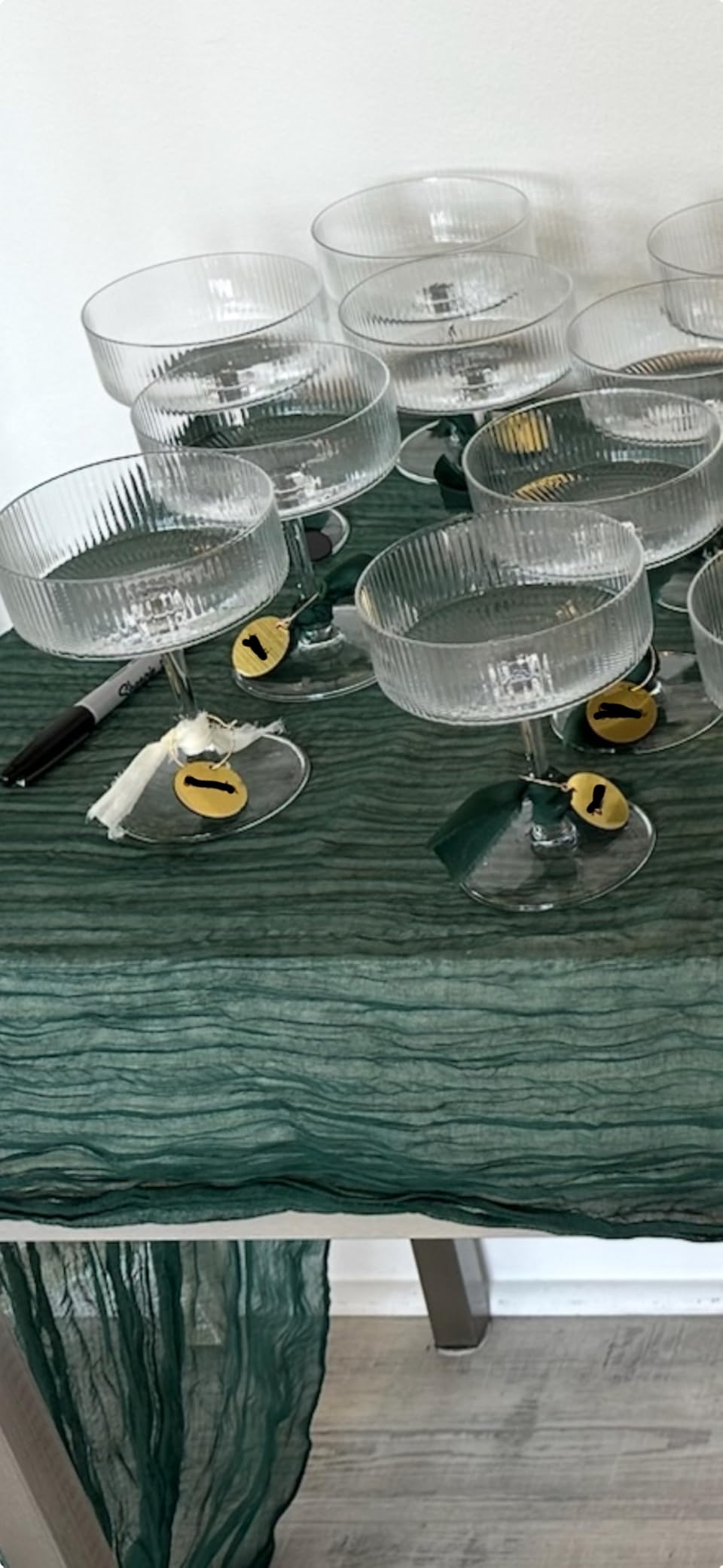 KMIGRUAN 11oz Large Vintage Coupe Glasses Set of 6, Ribbed Cocktail Glasses, Classic Espresso Martini Glasses, Margarita and Champagne Glasses for Bar, Wine, Dessert, Cocktail Glassware Gift Set customer photo 2