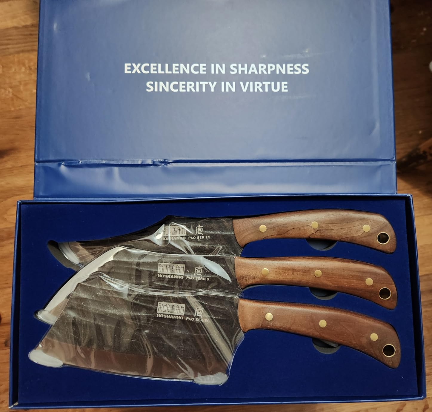 HOSHANHO Butcher Knife Set, Sharp Kitchen Knife Set & Roll Bag Gift for Men | Hand Forged 8PCS Butcher Chef Knife Set with Meat Cleaver Knife & Bone Chopper Knives & Fillet Knives for Home, Camping, BBQ customer photo 2