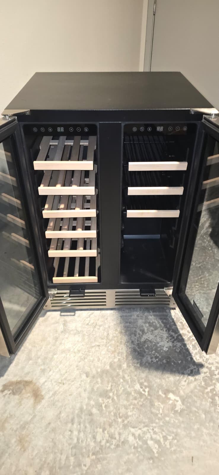 BODEGA 24 Inch Wine and Beverage Refrigerator, Dual Zone Wine and Bar Beverage Cooler, Commercial Black Bar Cooler With 2 Glass Doors, Bar Fridge Hold 19 Bottles and 57 Cans, Built-In or Freestanding customer photo 1