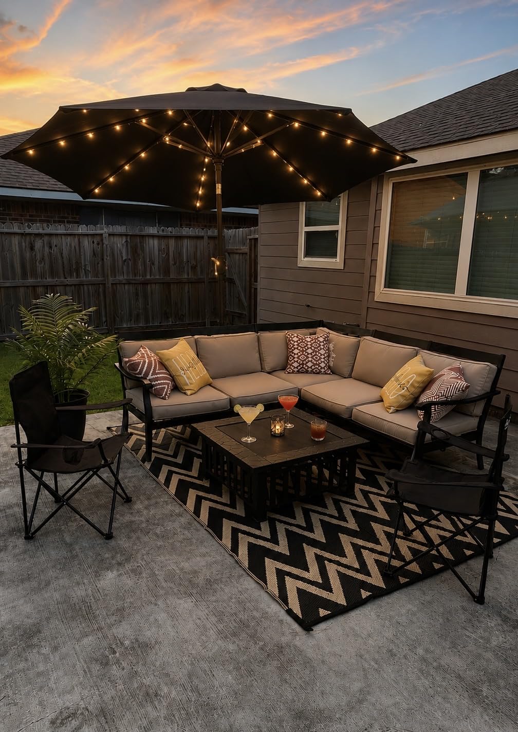 EcoNook 32 inch Square Outdoor Fire Pit Table with Spark Screen customer photo 1