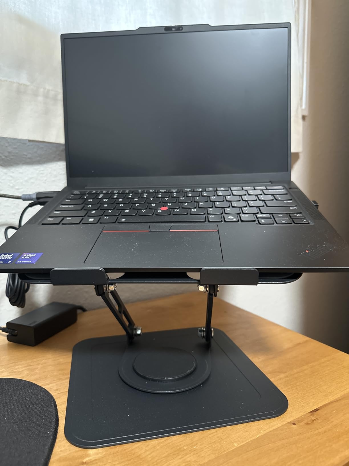 LOXP Adjustable Laptop Stand, Computer Stand with 360 Rotating Base | Ergonomic Laptop Riser Mount for Desk Foldable Protable Computer Desk Fits with MacBook Pro Air customer photo 2