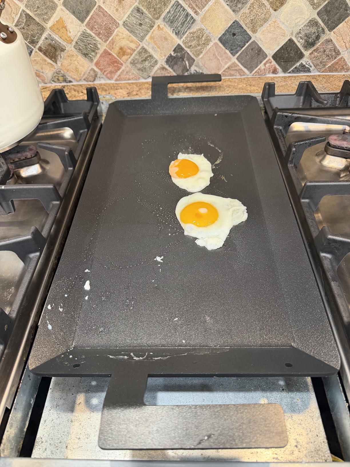 Universal Carbon Steel Griddle for Gas Grill, Stove top & Induction Cooktop | Griddle Pan Fits Versatile Stovetop Oven; Flat Top Plate for Charbroil Etc. All Gas & Charcoal Grill 24