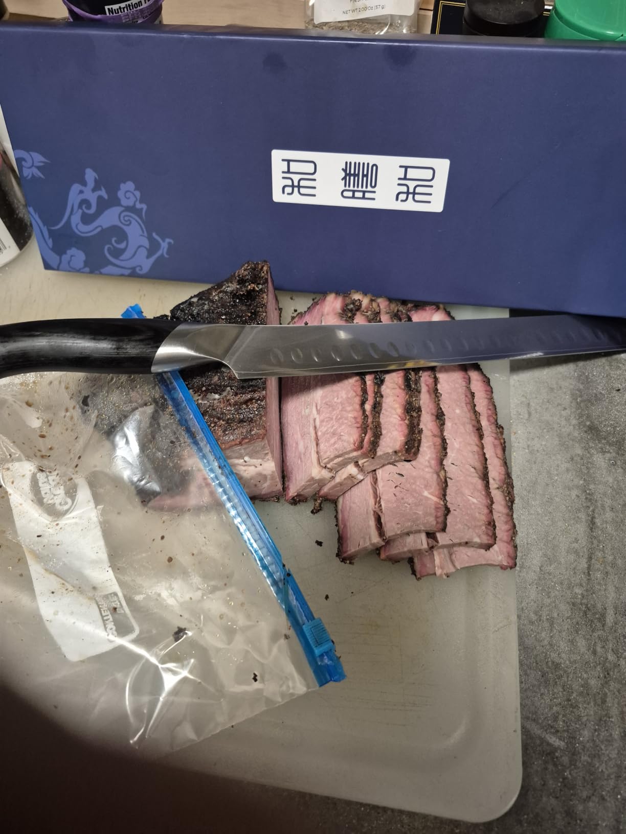 HOSHANHO Carving Knife 12 Inch, Japanese High Carbon Steel Slicing Knife with Ergonomic Pakkawood Handle, Razor Sharp Brisket Knives for Meat Cutting, BBQ, Turkey customer photo 1