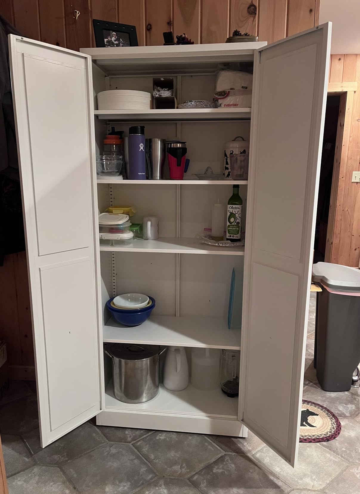 GAIOUS Metal Pantry Cabinet, Kitchen Pantry Storage Cabinets with 2 Door and 3 Adjustable Shelves, White Kitchen Pantry Cabinet, Freestanding Cupboard for Dining Room Living Room Bathroom customer photo 2