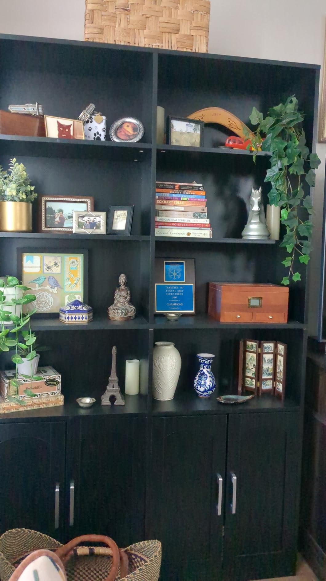 FACBOTALL Bookshelf and Bookcase with Doors, Double Wide Large Bookshelves | Industrial Open Display Shelves 6 Tier, 73'' Tall Bookshelf with Storage Cabinets for Office,Home, Living Room,White customer photo 1