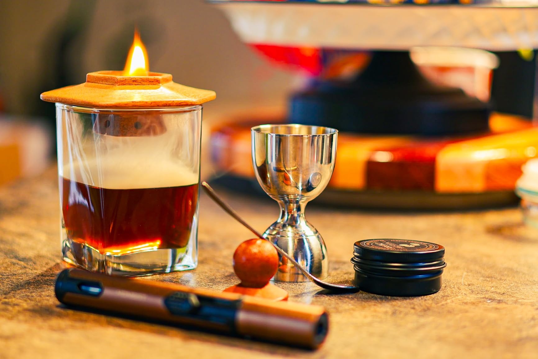 23Pcs Whiskey Smoker Kit with Torch-12 Wood Chips, Ice Ball Mold, Cocktail Smoker Infuser Kit, Old Fashioned Drink Smoker Kit, Birthday Bourbon Whiskey Gifts for Men,Dad,Him, Valentine's Day Gifts customer photo 2