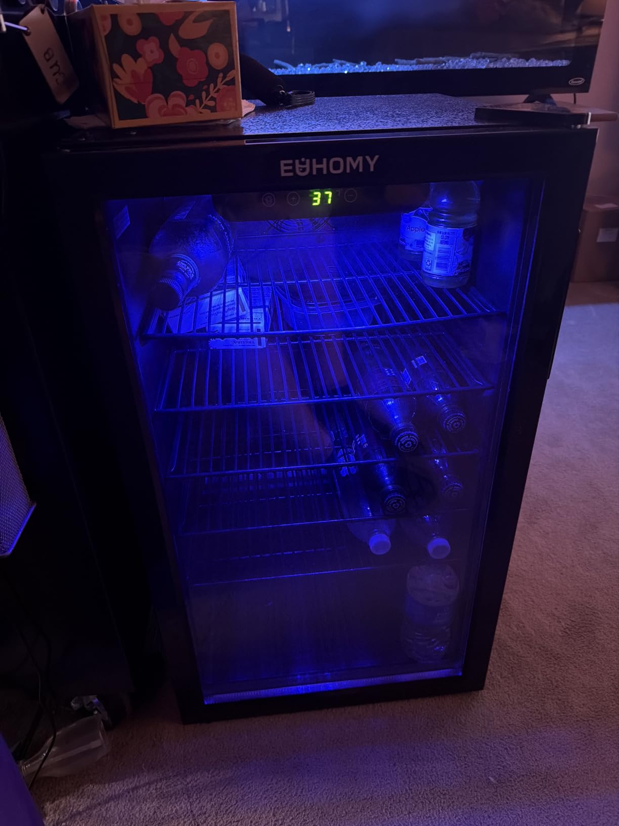 EUHOMY 4.5 Cu.ft Beverage Refrigerator and Cooler, 145 Can Mini fridge with Glass Door for Soda Beer Wine customer photo 2