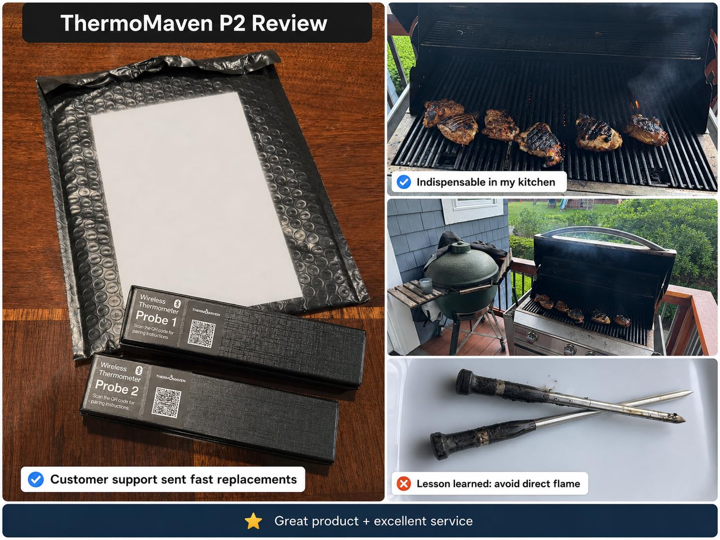 ThermoMaven WiFi Wireless Meat Thermometer, 4 Probes, Smart Base, 6 Sensors | Unlimited Monitor Range via APP, Commercial-Grade NIST Certified Accuracy customer photo 1