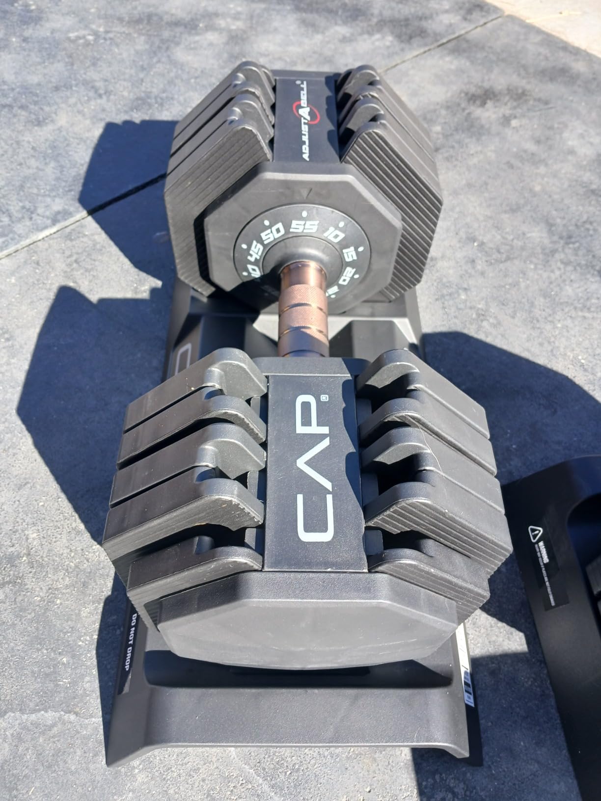 CAP ADJUSTABELL Adjustable Dumbbell Set, Premium Quick Select Adjustable Weights for Strength Training, Singles & Pairs, 25 LB & 55 LB, Hex Dumbbells, Multiple Handle Options customer photo 1