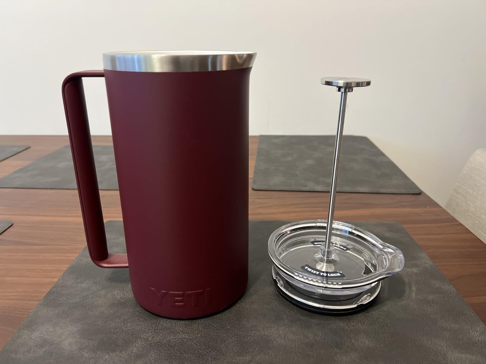 YETI Rambler 34 oz. French Press Coffee Maker, Cape Taupe | with GroundsControl Filter customer photo 2