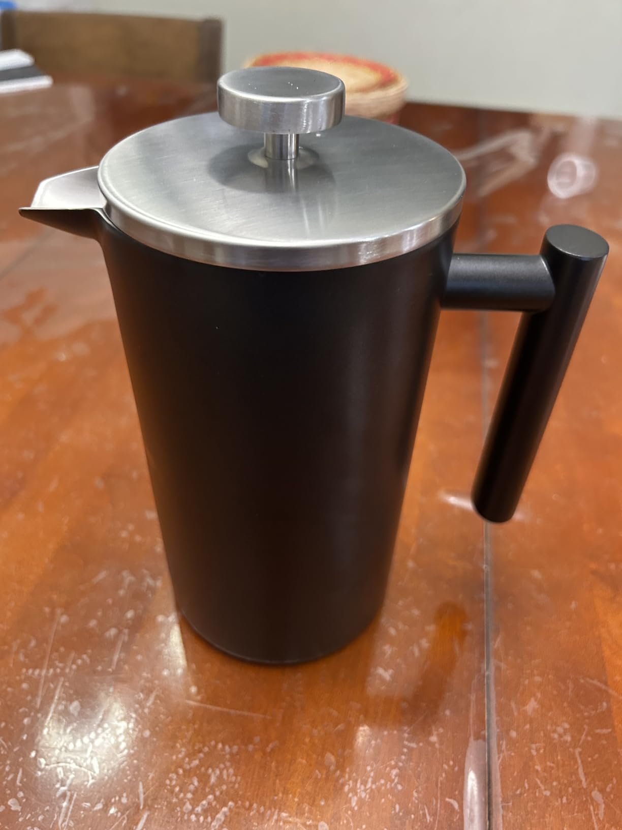 34 OZ Large French Press, Premium Stainless Steel French Press Coffee Maker | Sturdy Insulated French Coffee Press 4 - 8 Cups, Tea Presses for Home Kitchen Camping Travel Loose Tea, Elegant Black customer photo 2