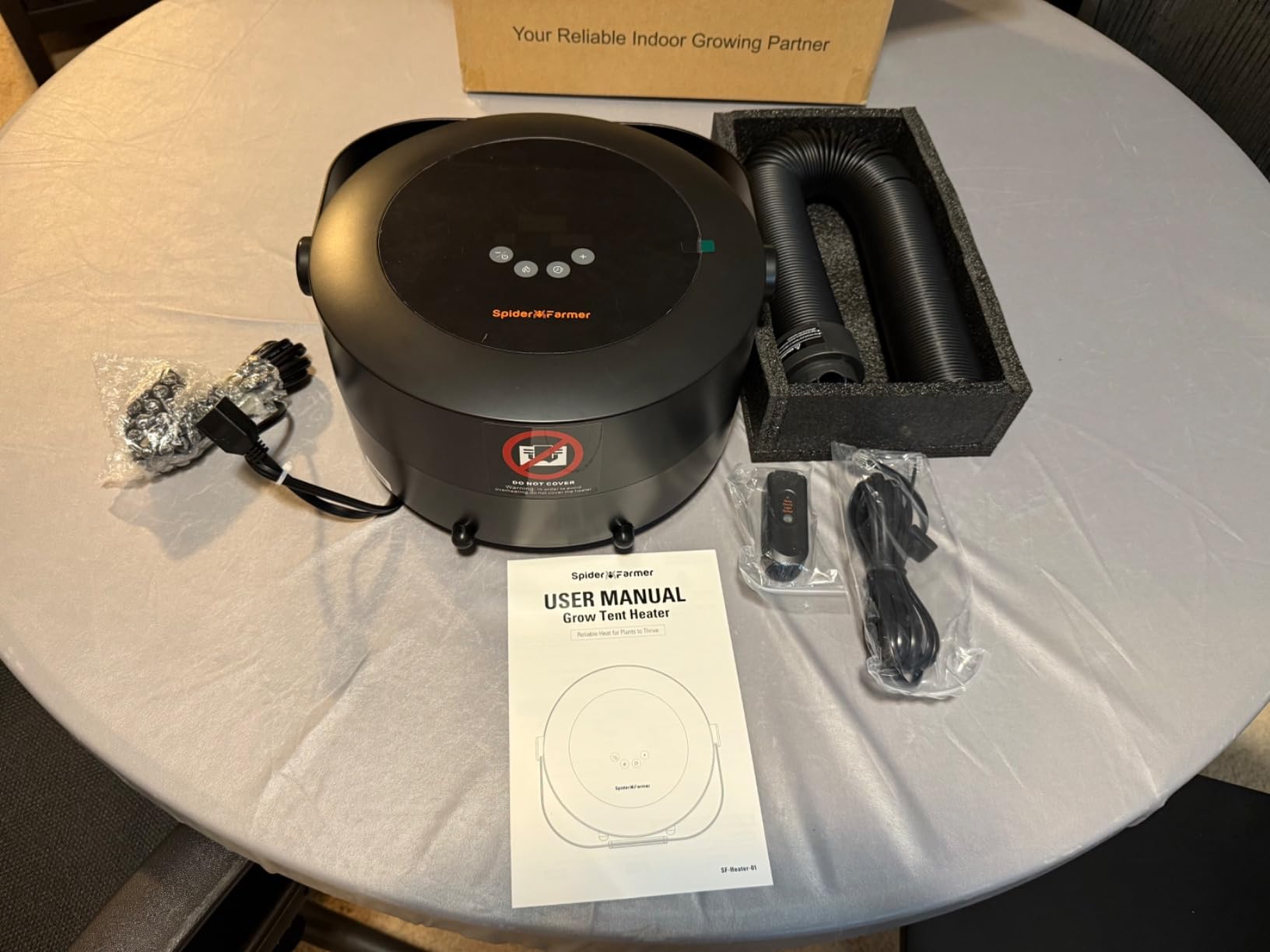 Spider Farmer Heater, 530W 10-Level PTC Heating for Grow Tent, Plant Room | Portable Heater with Extension Hose, Smart Temperature Control, 24H Timer customer photo 2