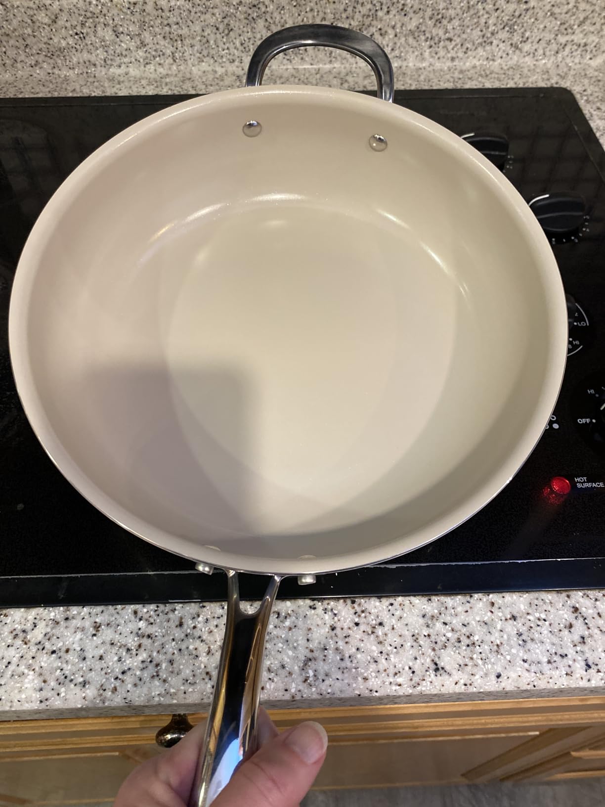 Redchef Ceramic Saute Pan with Lid, Nonstick Deep Frying Pan, 5QT Jumbo Cooker with Helper Handle & Lid customer photo 1