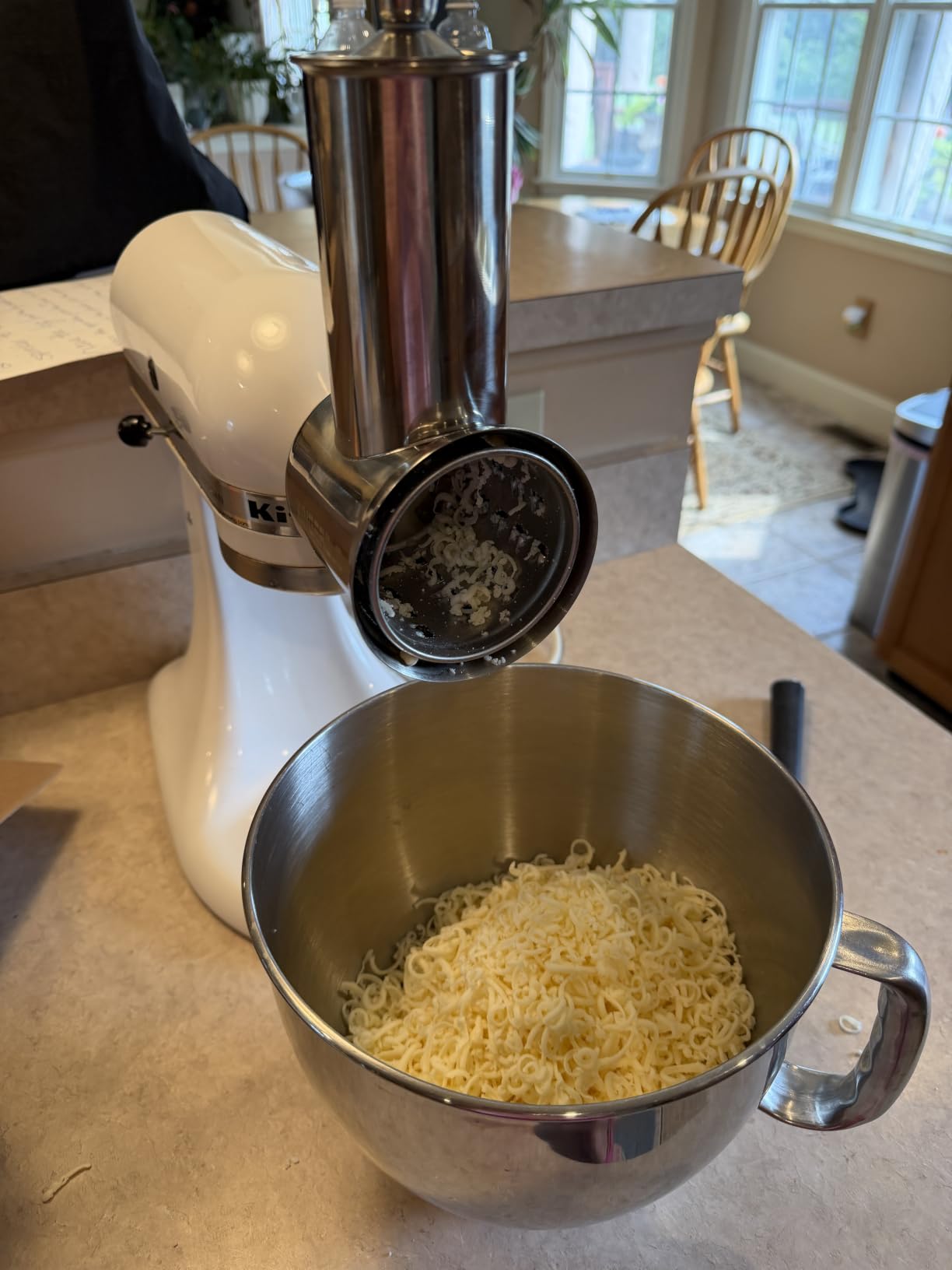 Large Stainless Steel Slicer Shredder Attachment for KitchenAid Mixers | Dishwasher Safe, 304 Stainless Steel Vegetable Cheese Grater Accessories with 4 Cutting Blades by KINGEAGLE customer photo 1