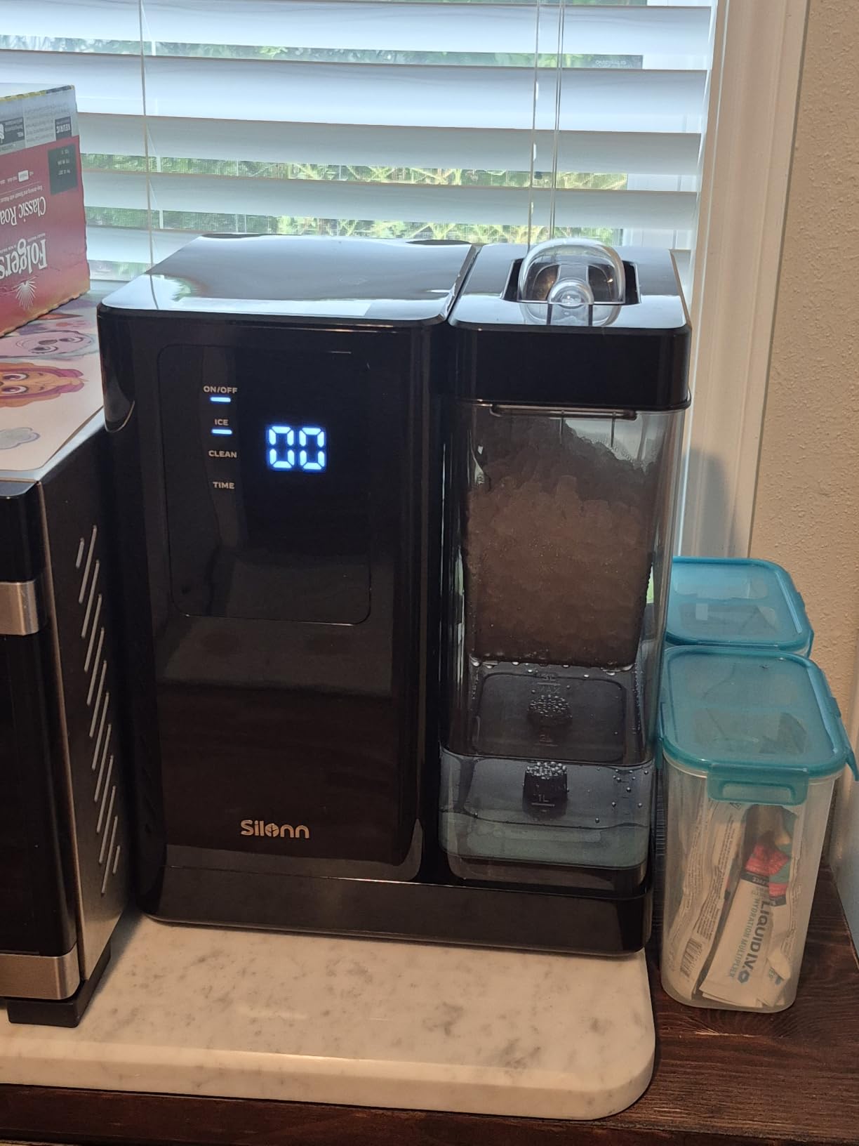 Silonn Nugget Ice Maker Countertop, Pellet Ice Machine with Self-Cleaning Function, Sonic Ice Maker Produces 36lbs of Chewable Ice in 24 Hours, Ideal for Home Kitchen and Office (Stainless Steel) customer photo 1
