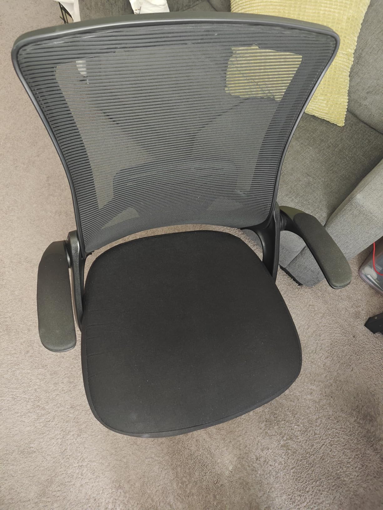 NEO CHAIR Office Desk Chair High Back Mesh Chair Adjustable Lumbar, Black | Ergonomic High-Back Design with Breathable Mesh, Flip-Up Armrests, Comfortable Support for Home office or Computer Work customer photo 1