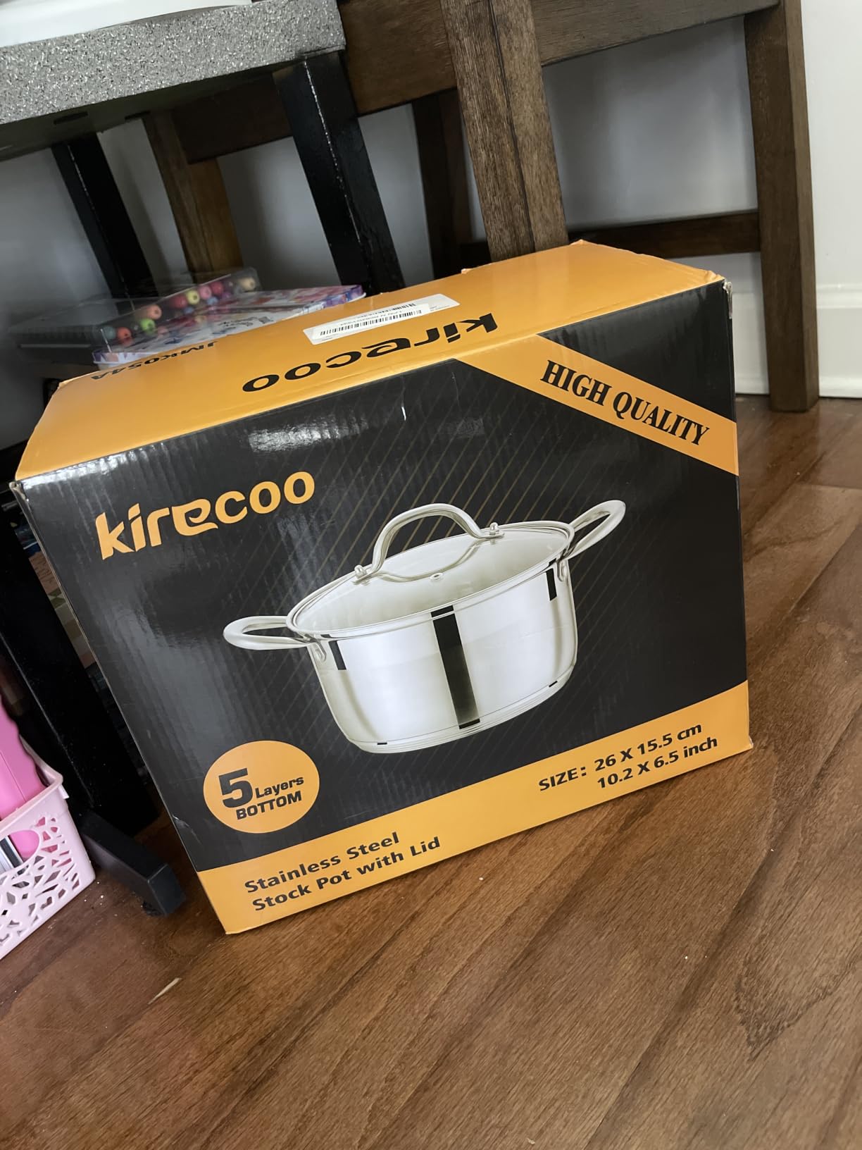 Kirecoo 12 Quart Stainless Steel Heavy Duty Stock Pot with Visible Lid | Heavy Duty, Even Heat, Thick Nonstick Base, Deep Cookware for Soup Pasta & Spaghetti customer photo 1