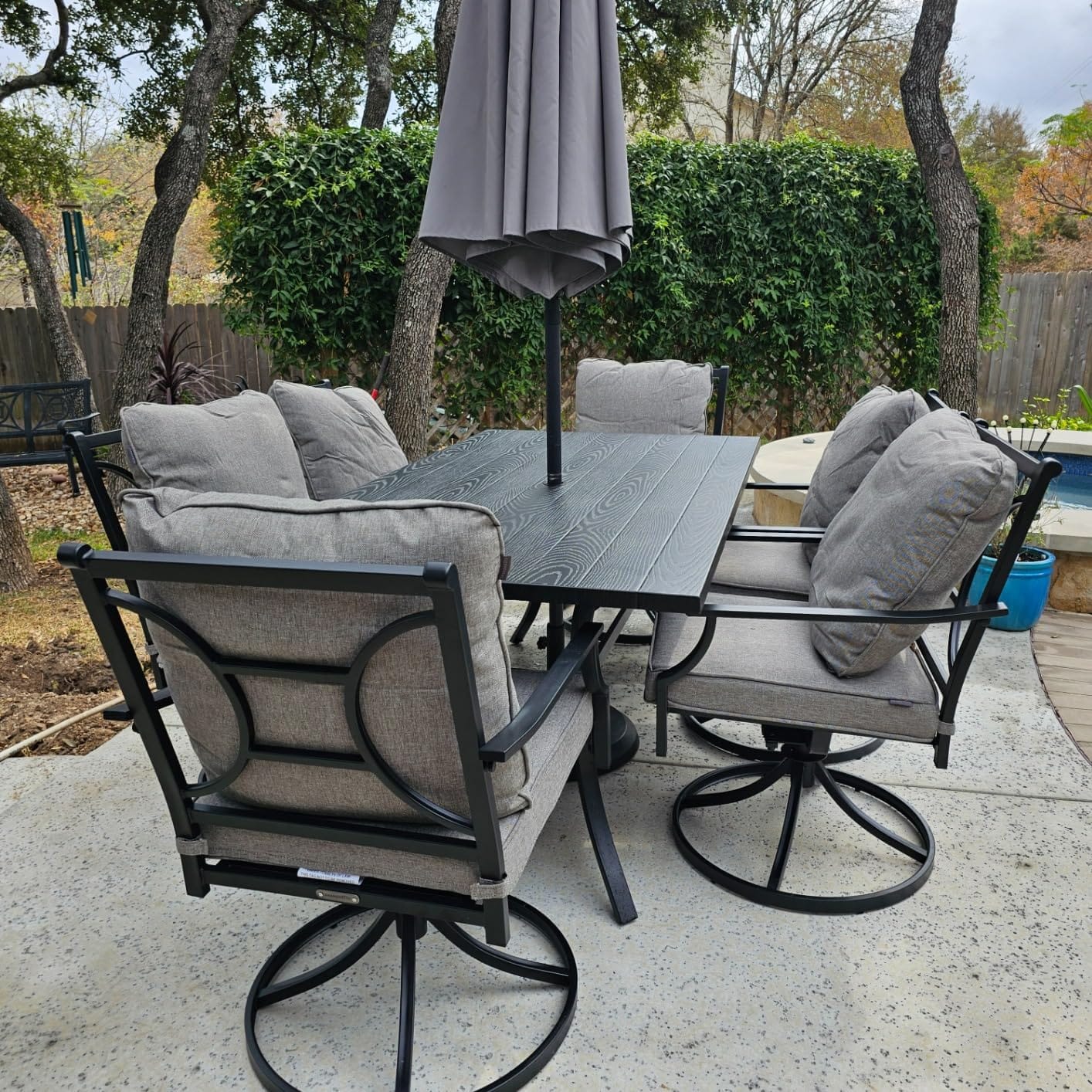 Grand patio 9-Piece Outdoor Dining Set for 8 with Swivel Patio Chairs customer photo 1