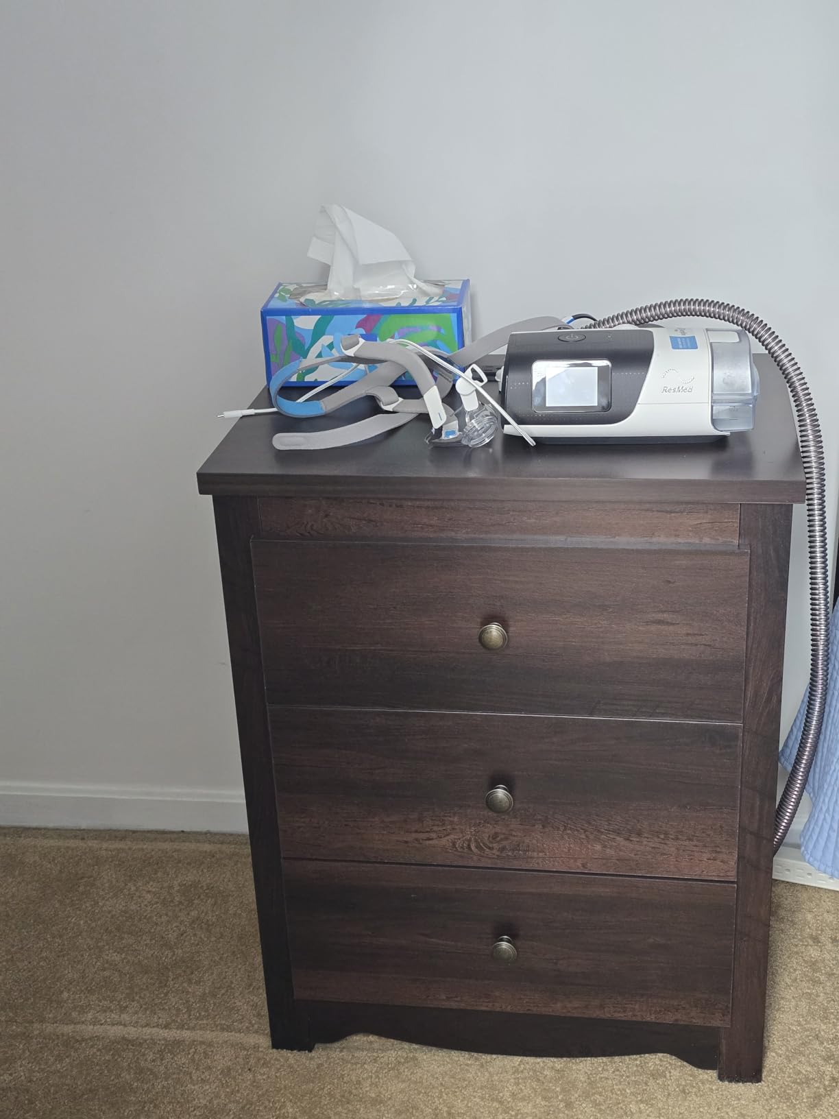 WLIVE Tall Nightstand with Charging Station, Wood Night Stand with 3 Drawers Storage, Bedside Table End Side Tables with 2 USB Ports and Outlets for Bedroom, Closet, Espresso customer photo 1