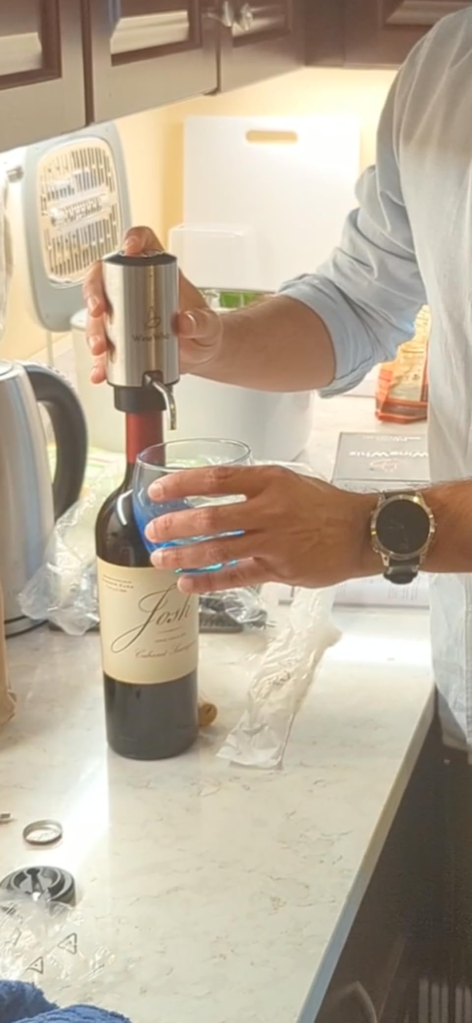 Electric Wine Aerator & Opener Set with Accessories, Rechargeable Automatic Corkscrew, Aerator, Dispenser, Foil Cutter Tool, Stopper, Wine Lovers Gift for Housewarming, Birthday, Registry, Anniversary customer photo 1