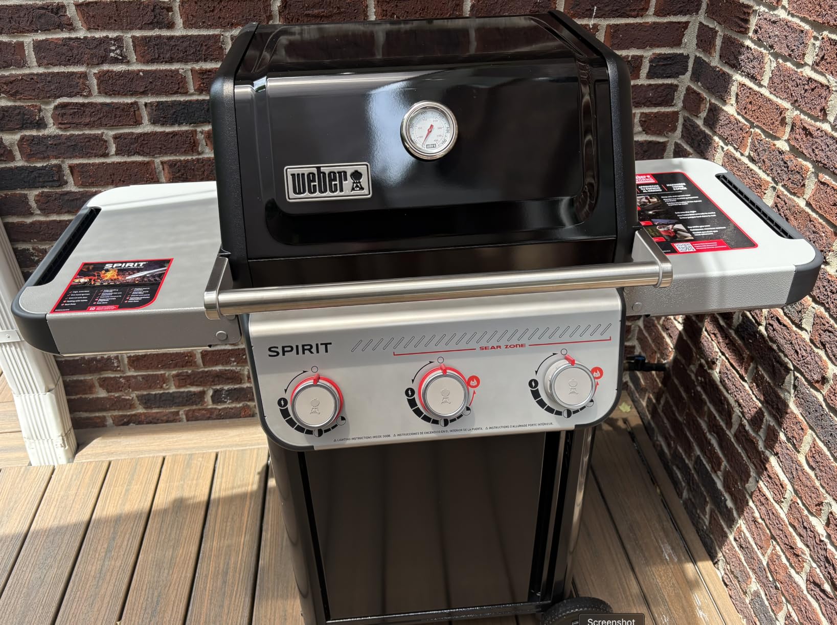 Weber Spirit E-325 Gas Grill for Outdoor Cooking, Natural Gas Grill, Black | 3 Burners, Sear Zone w/Boost Burners, Porcelain-Enameled Cast-Iron Grates customer photo 1