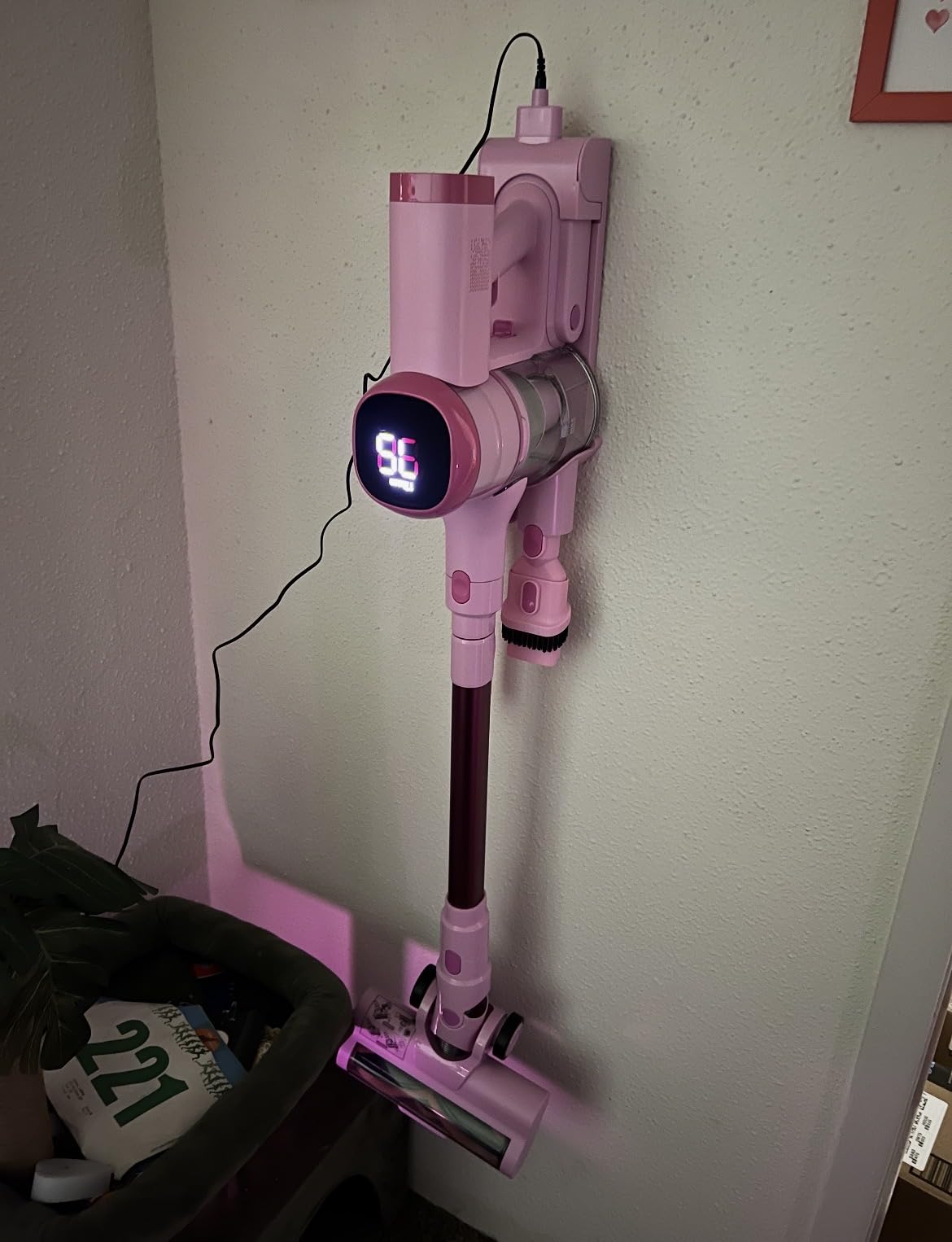 Tikom V500 Cordless Vacuum Cleaner for Home, 40000Pa/450W Stick Vacuum with LED Touch Screen, Charging Wall Dock, Anti-Tangle, Lightweight Handheld Vacuum for Pet Hair, Hard Floor, Carpet, Blue customer photo 1