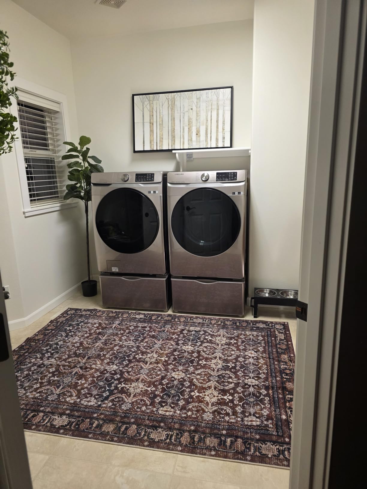Rugxara Area Rugs 5x7 Washable Rug for Living Room Bedroom Dorm, Taupe/Grey | Non Slip, Rug for Dining Kids Room Office Farmhouse, Stain Resistant, Soft, Vintage Boho Retro Carpet, Low Pile, Home Decor customer photo 2