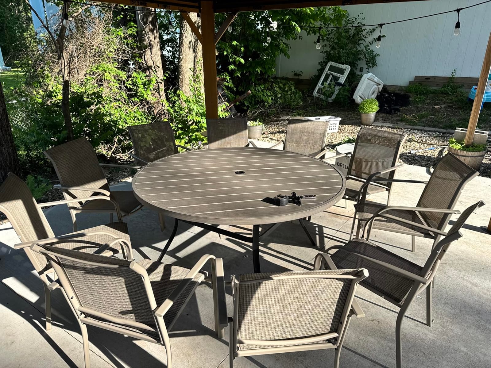 DIFY 9 Pieces Outdoor Patio Dining Set for 8, 53.1