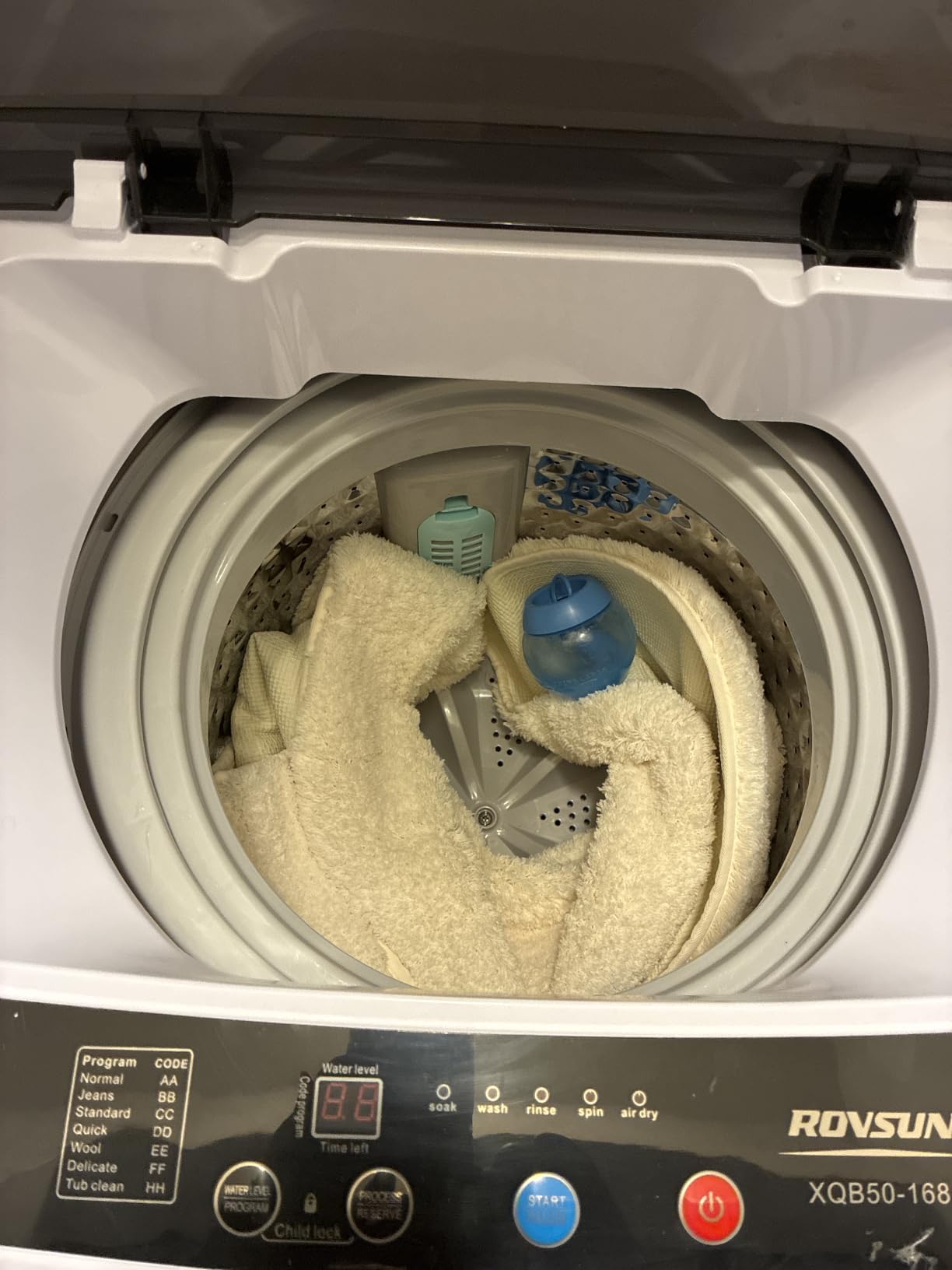ROVSUN 17.8LBS Portable Washing Machine, Full-Automatic Electric Laundry Machine with Stainless Steel Drum, Compact Washer and Spin Dryer Combo with Drain Pump for Apartment, Dorm, Home customer photo 2