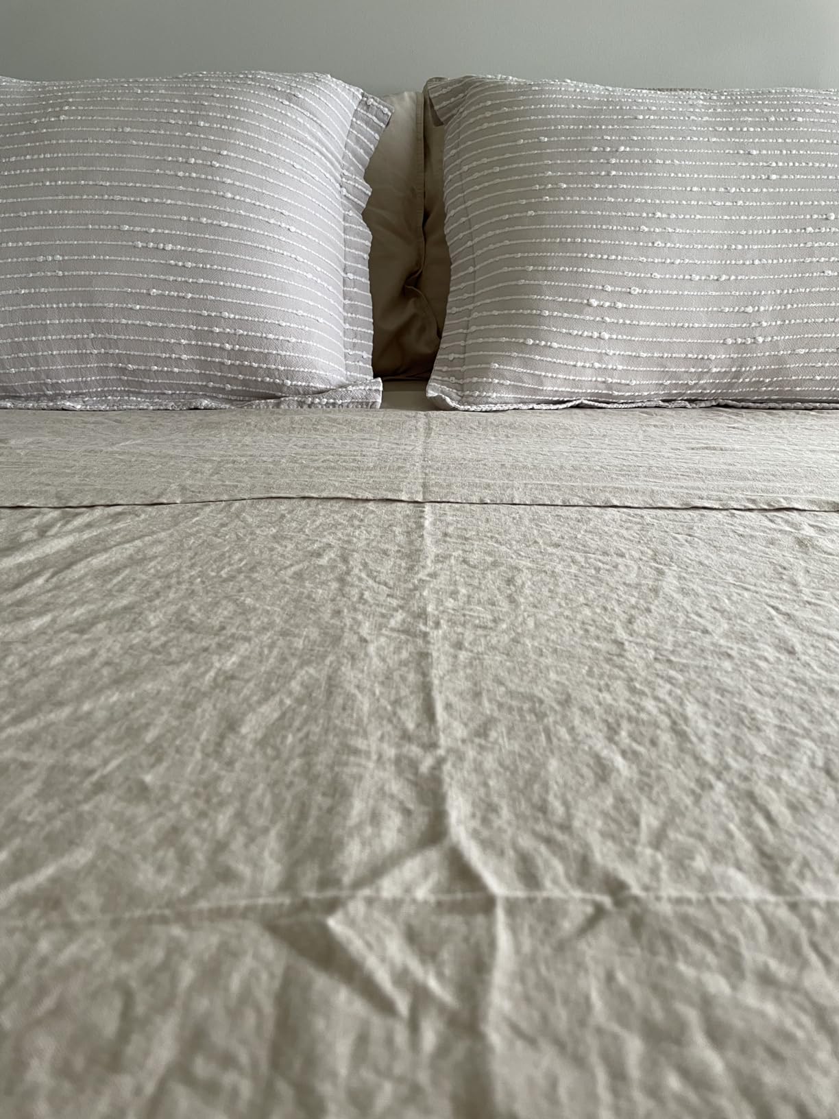 Talasily 100% Linen Sheets Queen Size, French Linen Bed Sheet Set | Cooling for Hot Sleepers, OEKO-TEX Certified, Soft Breathable Washed Linen, Tear Resistant, 16