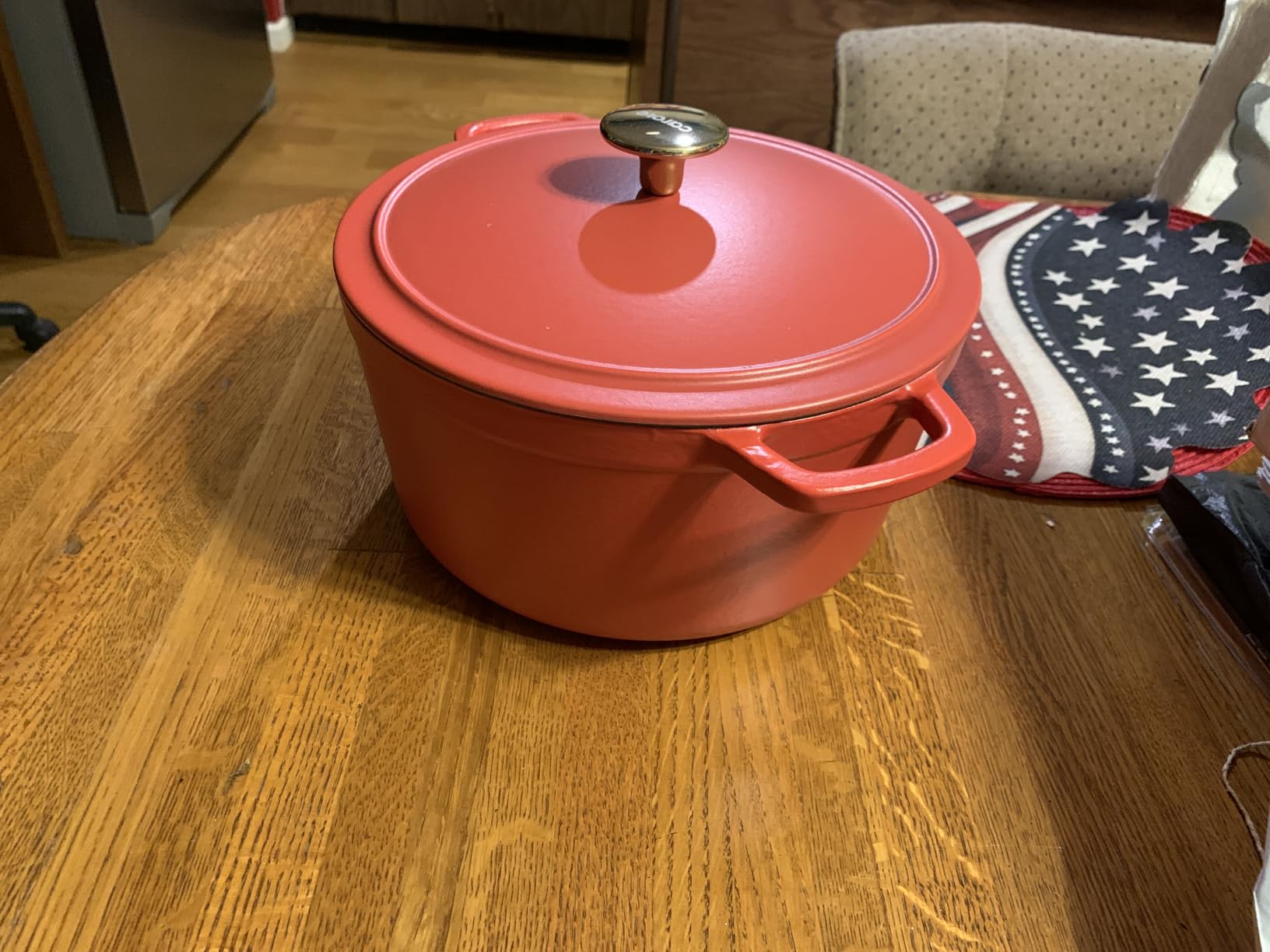 CAROTE 5QT Cream White Enameled Cast Iron Dutch Oven Pot with Lid | Used for Sourdough Bread Baking, Braising, Healthy Non Toxic Cookware Dual Handles, Oven Safe up to 500°F customer photo 1
