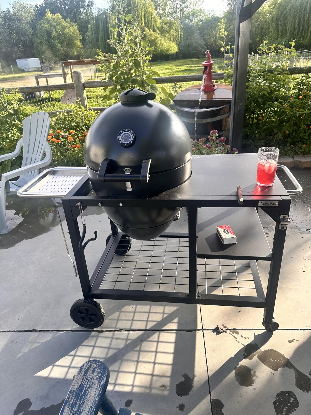 Brand-Man Charcoal Grill & Smoker Steel Kamado - 22