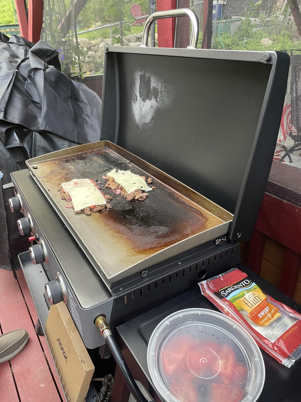 Royal Gourmet PD4001 4 Burner Propane Gas Griddle with Removable Standing Cart, Convertible to Tabletop Design, Flat Top Grill with Hood for Camping, Tailgating, Backyard, Black customer photo 1
