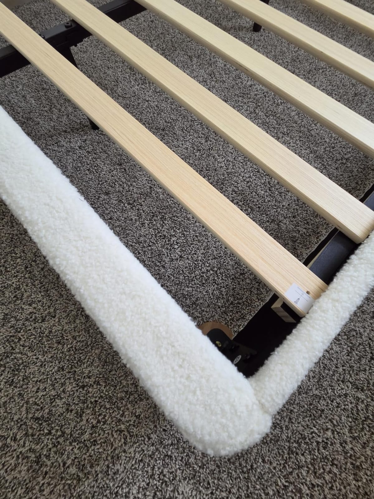 Full Size Cloud Bed Frame, Cream White Boucle Platform Bed, Upholstered | Adjustable Headboard, Rounded Corners, Easy Assembly, Sturdy Wood Legs customer photo 2