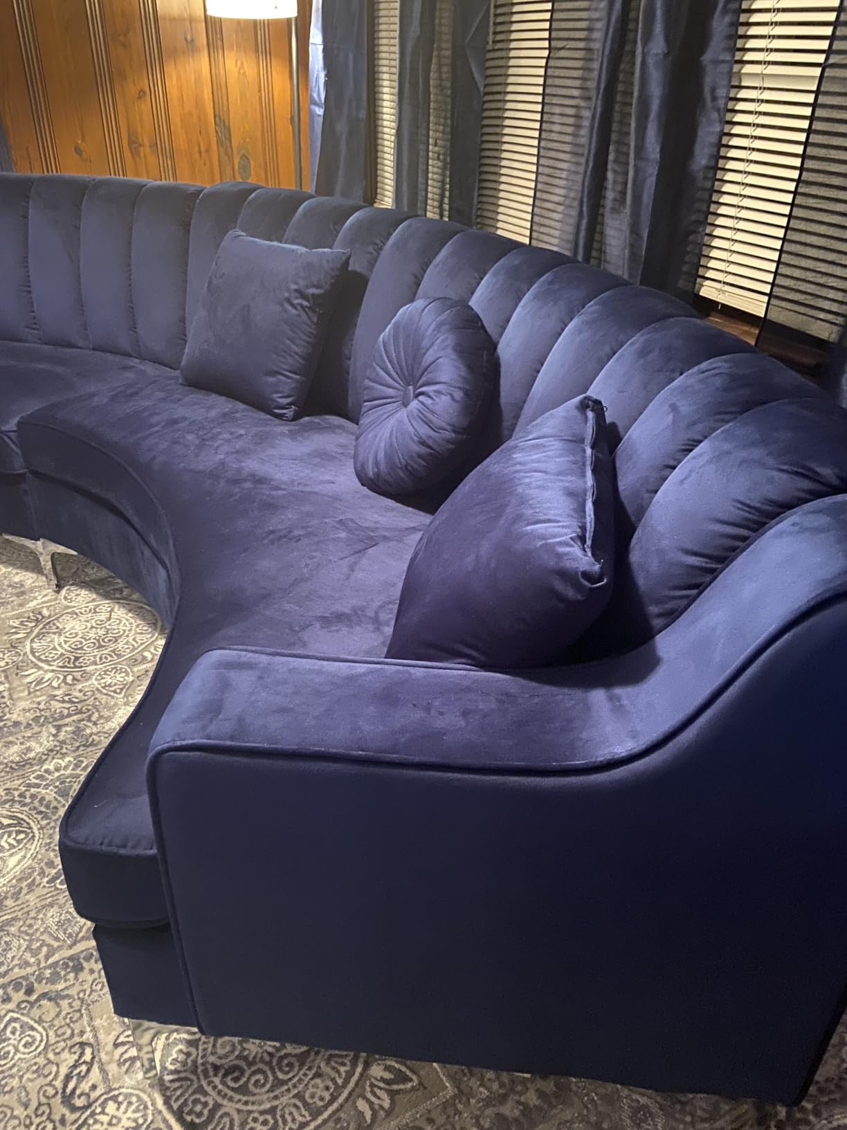 Legend Vansen Semicircle Modular Curved Velvet Sectional Sofa, 141.34