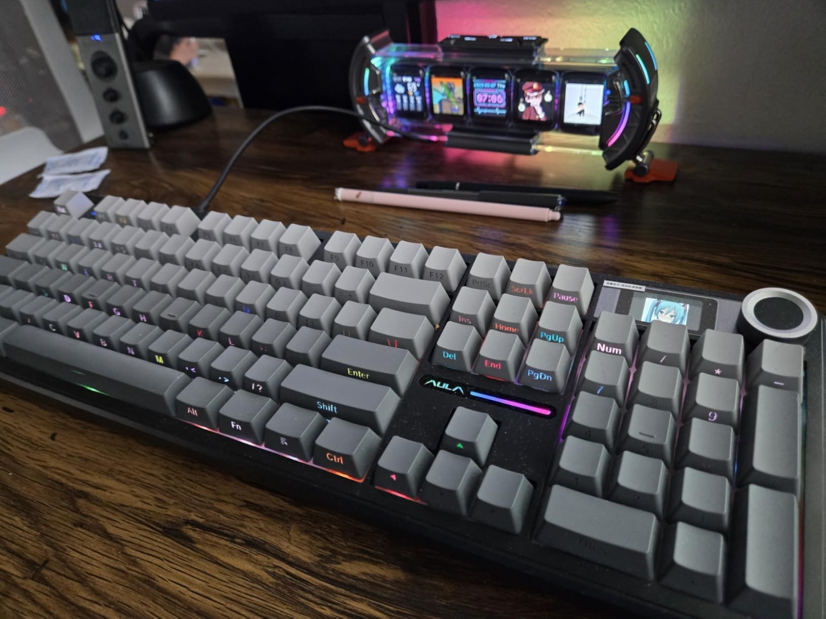AULA F108 PRO - Wireless Mechanical Keyboard with Screen & Knob, Full Size Keyboard with 8000mAh Battery, Pre-lubed Switches, Side Printed PBT Keycaps, RGB Backlit Hot Swappable Custom Gaming Keyboards customer photo 1
