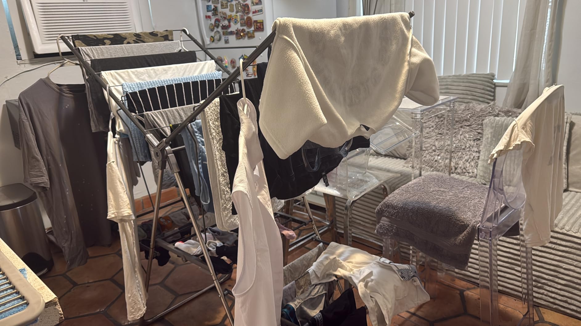 Sakugi Clothes Drying Rack, Foldable 2-Level with 55.5
