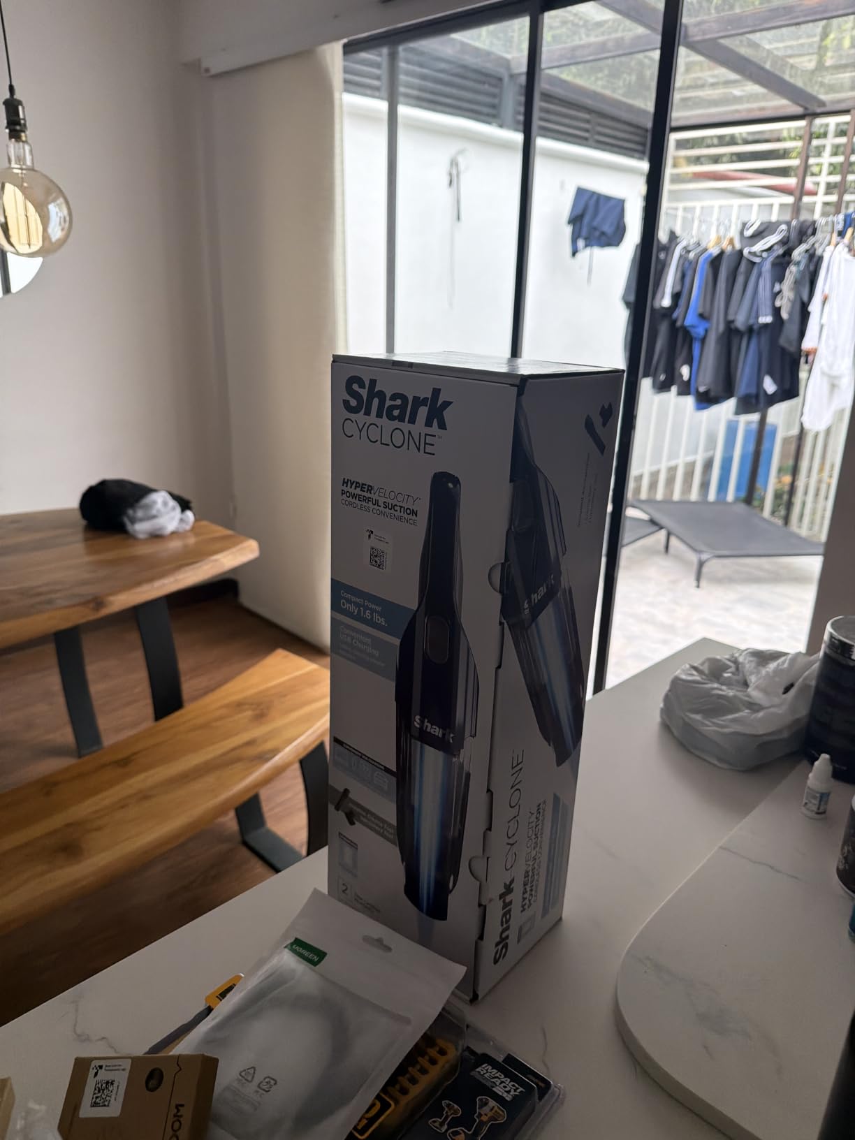 Shark Cyclone PET Handheld Vacuum, Pearl White, AA701 | HyperVelocity Suction, Powerful Pet Hair Pickup, Lightweight, XL Dust Cup, Upholstery Tool, 8