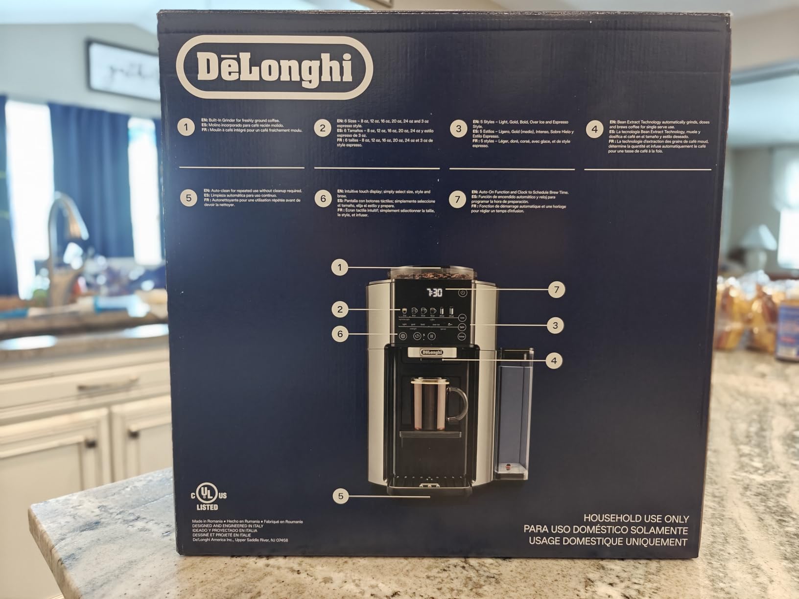 De'Longhi TrueBrew Drip Coffee Maker, Built-In Grinder, 8 to 24 oz, 5 Brew Styles, 6 Brew Sizes, One-Touch Simplicity customer photo 1