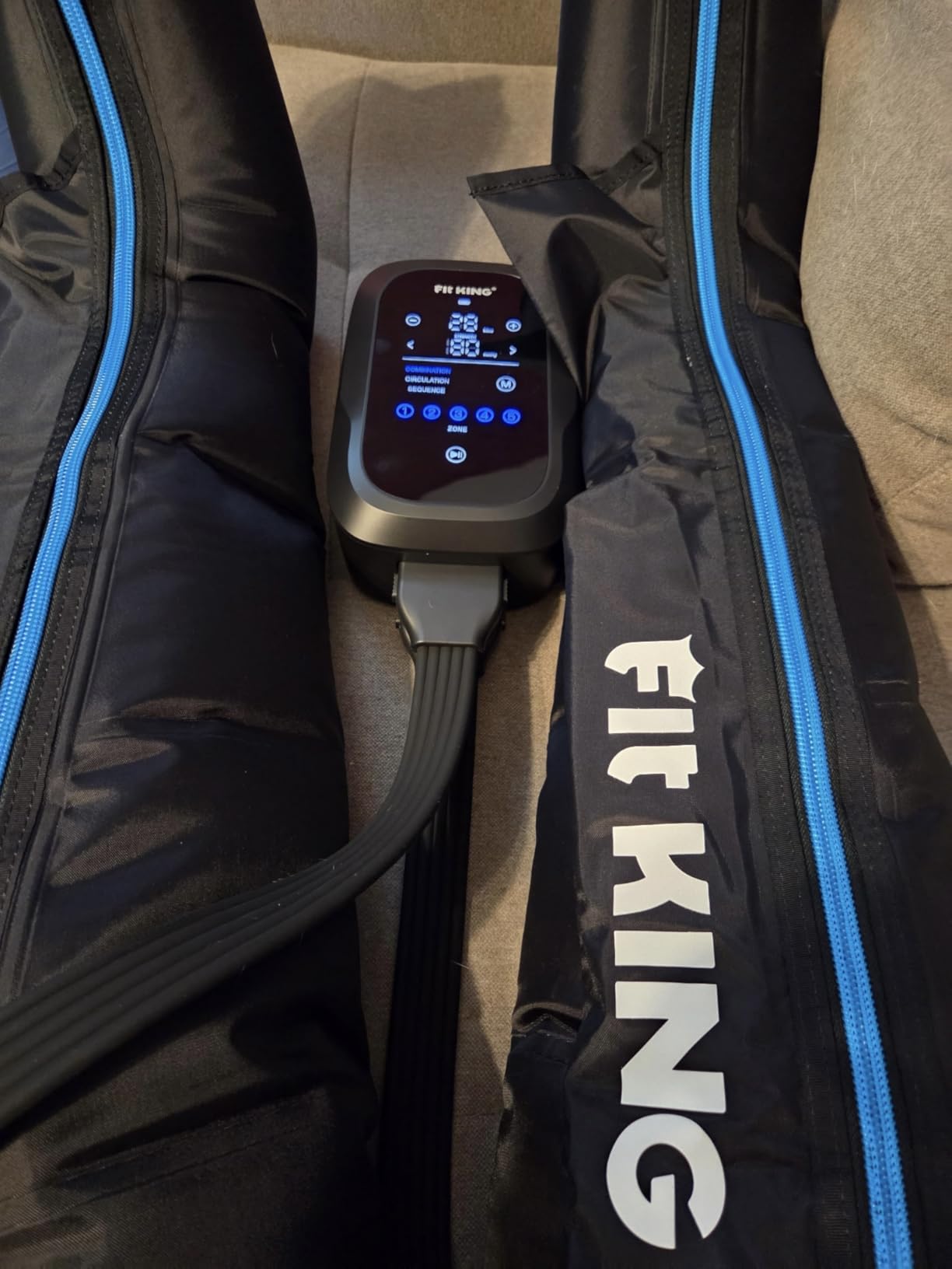 FIT KING Upgraded Leg Massager Recovery Boots, Professional Air Compression Recovery System for Circulation & Athlete-Level Fast Recovery, Cordless Rechargeable Compression Boots (Medium) customer photo 2