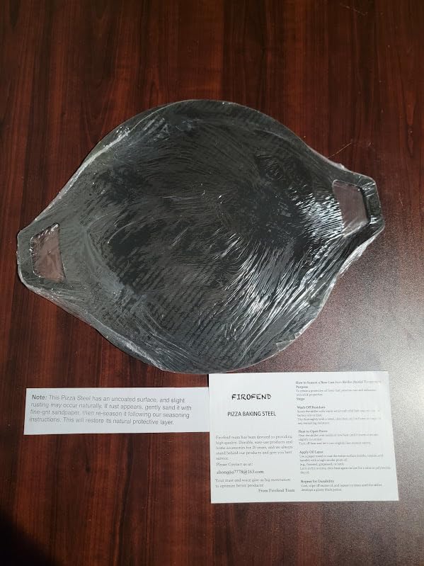 Pizza Steel for Oven & Grill - Heavy duty Baking Steel Pizza Stone, Round Baking Steels with Dual Handles,Carbon Pizza Pan for Crispy Crust, Bread, Cooking & BBQ customer photo 1