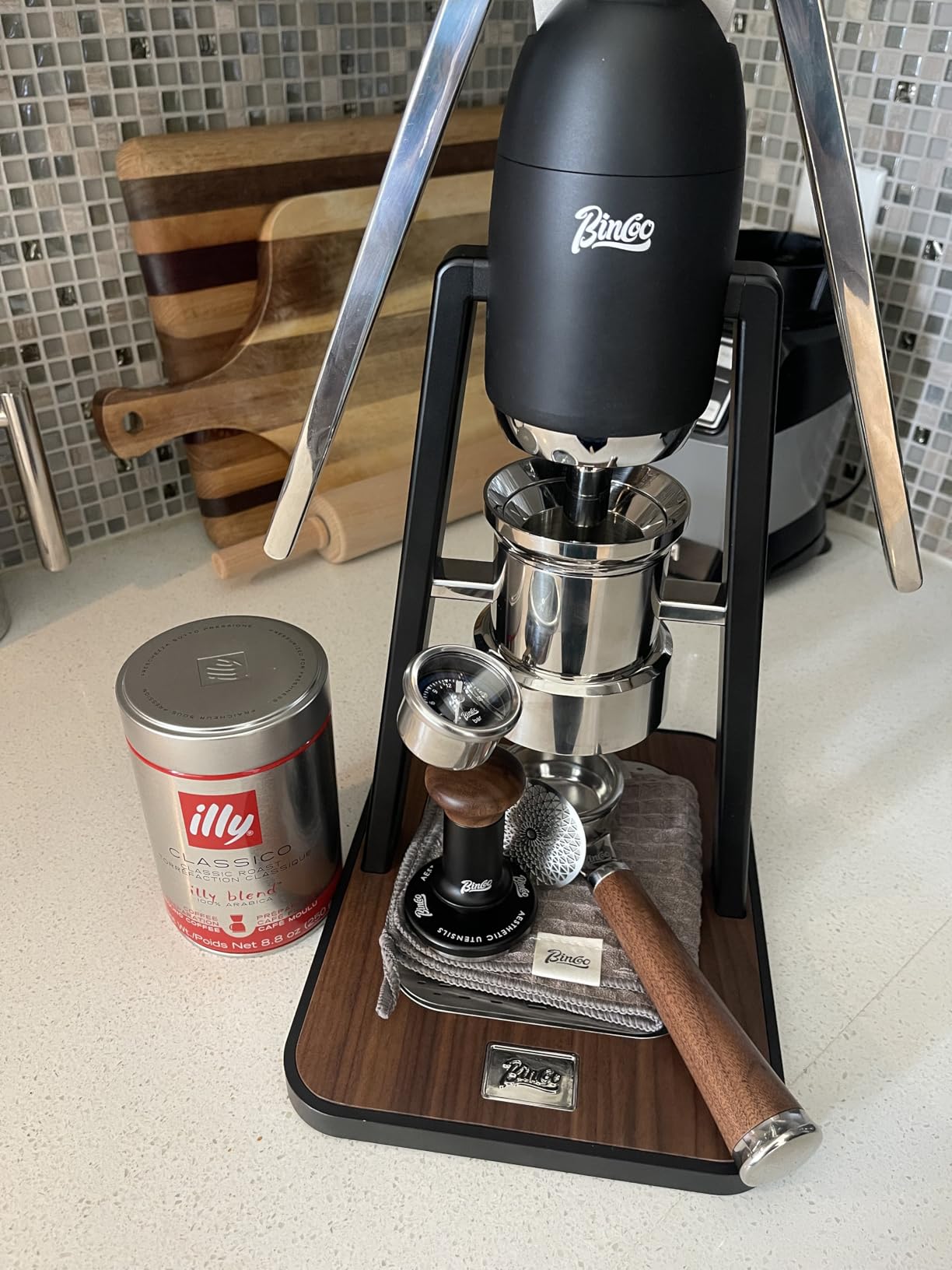 Manual Espresso Maker Set - Hand Press Espresso Machine - 12Bar Pressure Profiling, Dual-Lever Manual Coffee Maker with Pre-Infusion, Portable for Custom Espresso Shots, Stainless Steel (Black) customer photo 1