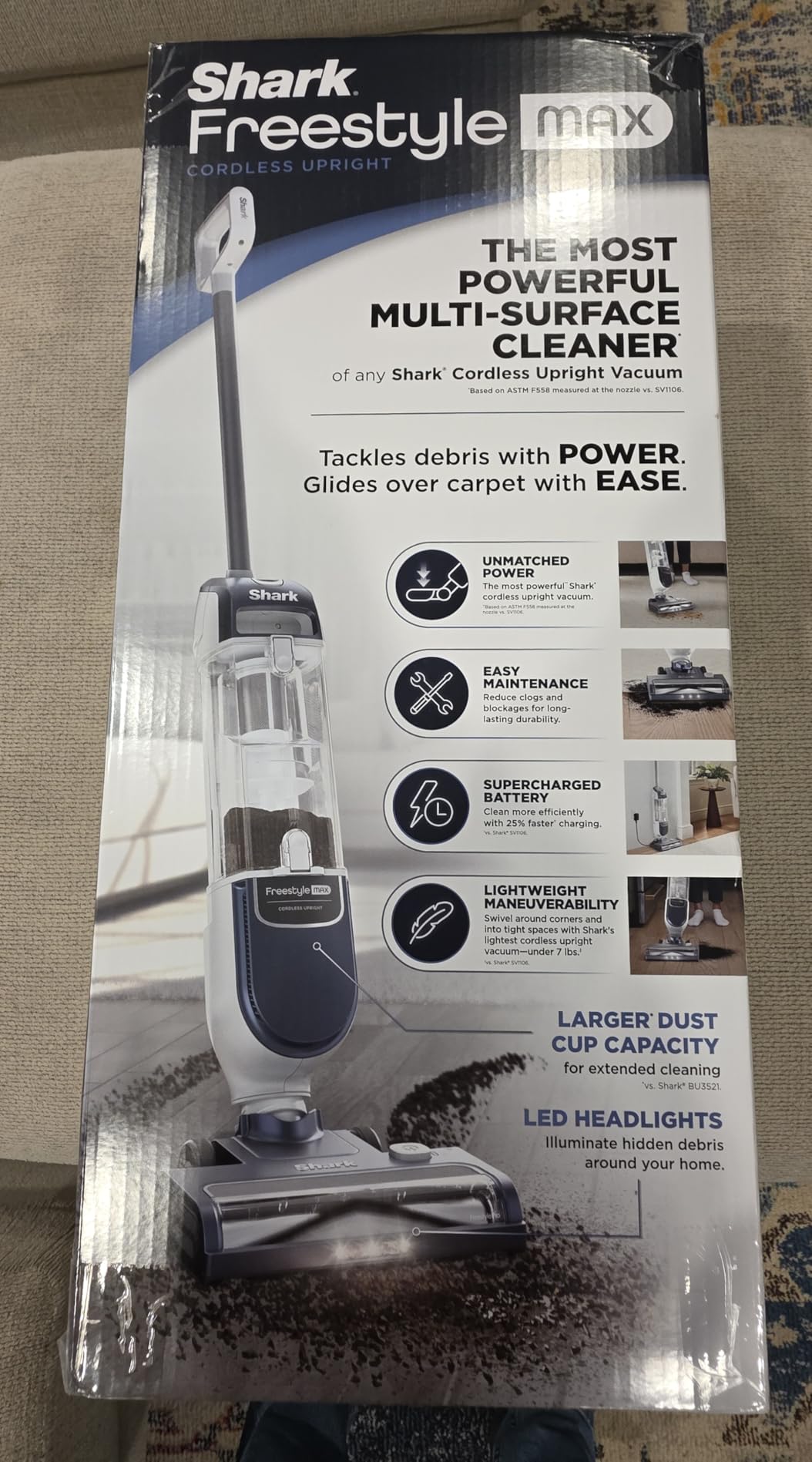 Shark Freestyle Max Cordless Upright Vacuum, Nordic Blue, SV2002 | Multi-Surface Cleaning, Lightweight, Easy Maintenance, Large Dust Cup, 2-Speed Brushroll, LED Headlights customer photo 1