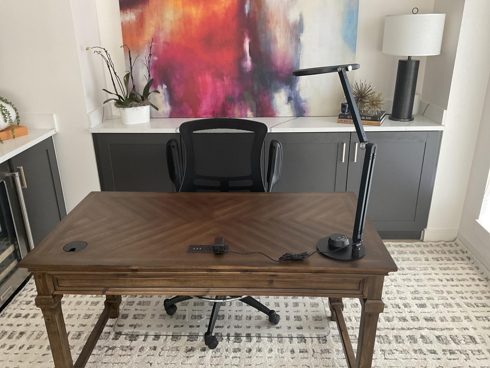 LitONES Premium LED Desk Lamp, Dual-Sided Soft Lighting with Knob Remote | Eye-Caring Diffused Light for Home Office, Video Conferencing, Zoom, Reading, Study, Craft, Stepless Dimming & Color, Memory customer photo 1